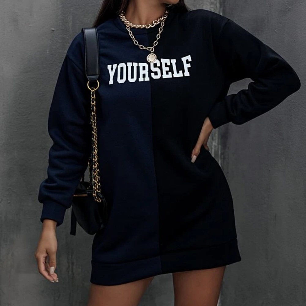 Drop shoulder letter graphic sweatshirt